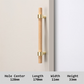 Walnut and Beech Wood Cabinet Pulls with Brass Bases