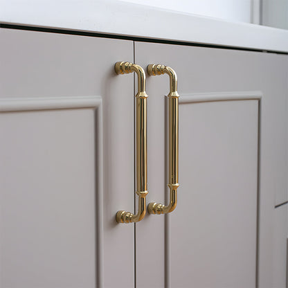 Round Bar Brass Cabinet Handles and Knobs for Wardrobes
