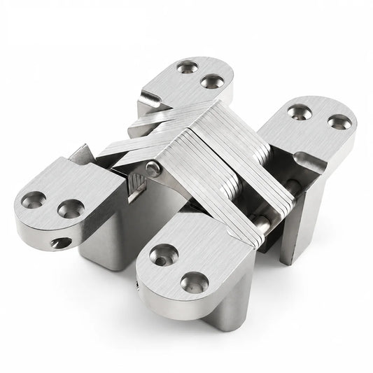 Concealed Cross Door Hinges, 180° Invisible Hinges for Interior Doors