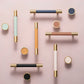 Colorful Leather and Brass Cabinet Pulls and Knobs