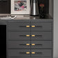 Two-Tone Grooved Aluminum Cabinet Pulls and Door Handles