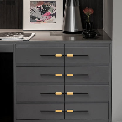 Two-Tone Grooved Aluminum Cabinet Pulls and Door Handles