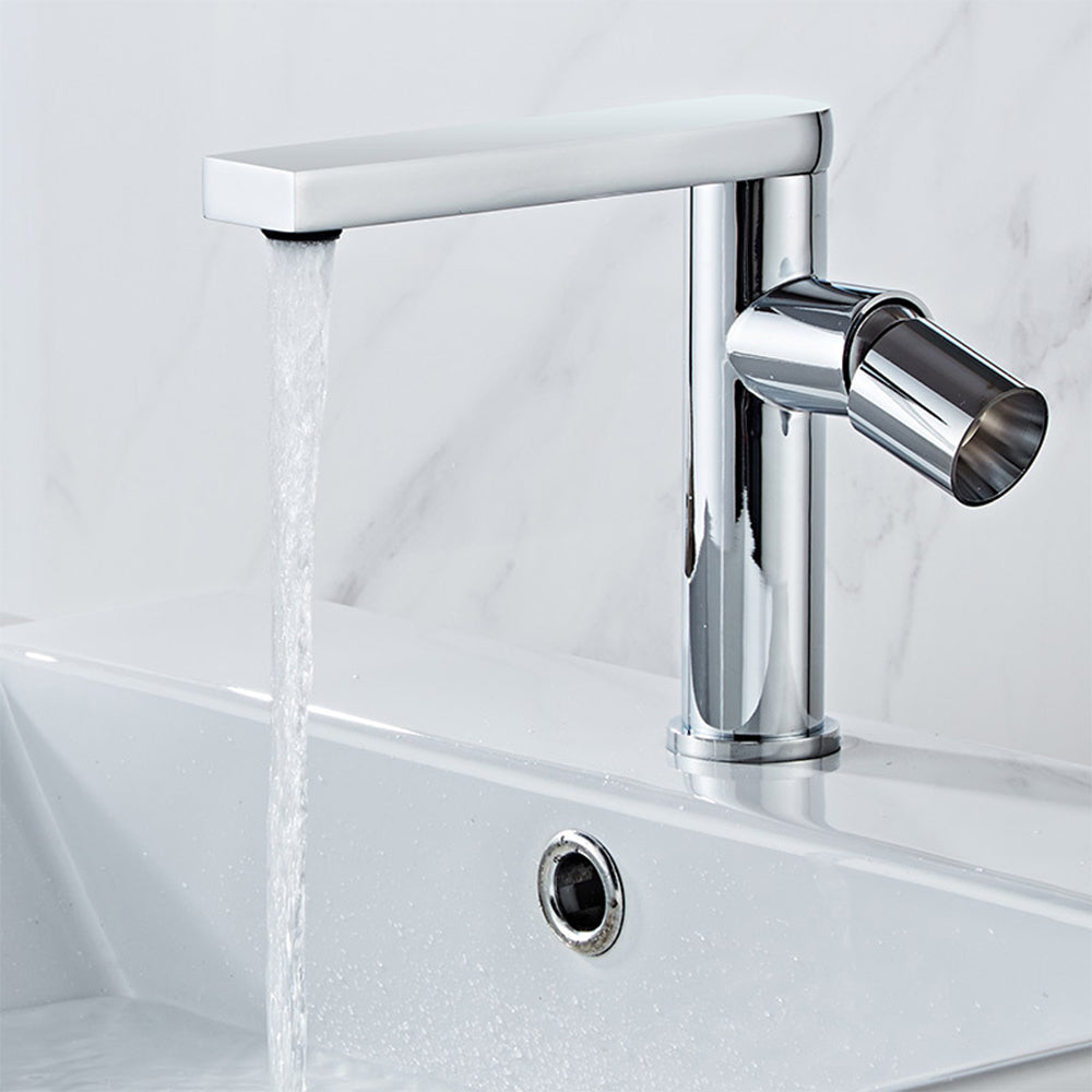 Keston Modern Single-Handle 360° Swivel Bathroom Sink Faucet with Flat Spout
