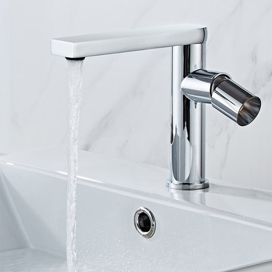 Keston Modern Single-Handle 360° Swivel Bathroom Sink Faucet with Flat Spout