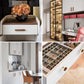 Leather Inset Cabinet Pull Handles and Knobs, Gold / Brown