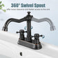 European Antique Two-hand Wheel 3 Hole Bathroom Faucet