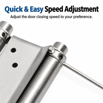 Stainless Steel Double-Action Spring Door Hinges, Self-Closing, 3-Inch to 8-Inch