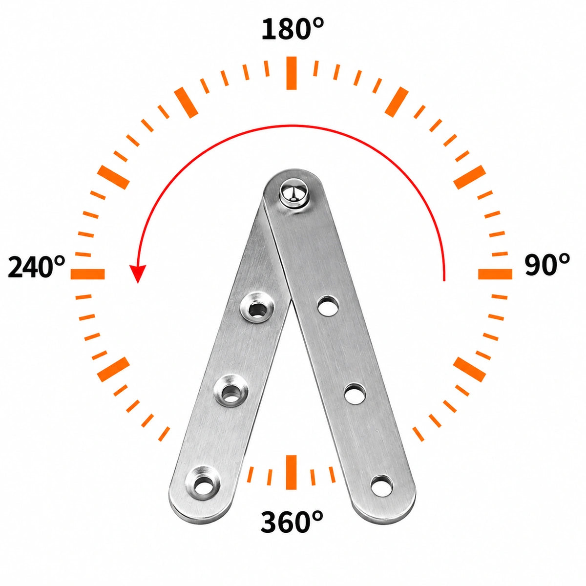 Stainless Steel 360° Pivot Door Hinges, Top and Bottom Mount