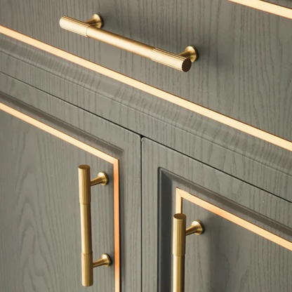 Fluted Metal Cabinet Pulls and Knobs for Kitchen Cabinets