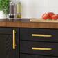 Square Brushed Gold Cabinet Pulls For Kitchen
