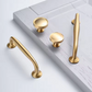Gold Curved Brass Cabinet Pulls and Knobs for Wardrobes