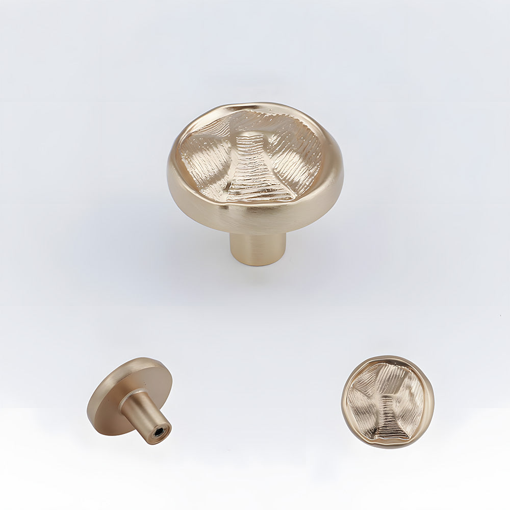 Organic Round Textured Zinc Alloy Cabinet Knobs
