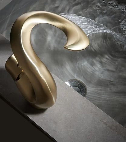 Aria Modern Single Handle Waterfall Bathroom Sink Faucet