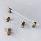 Acrylic Round Bar Drawer Pulls and Cabinet Handles with Brass