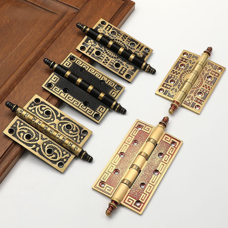 Alton Decorative Brass Door Hinges for Interior Doors, 4- and 5-Inch Options