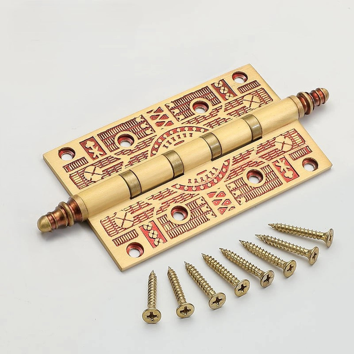 Alton Decorative Brass Door Hinges for Interior Doors, 4- and 5-Inch Options