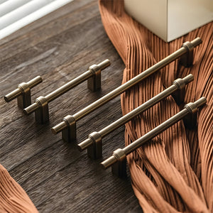 French Brass Round Bar Cabinet Pulls for Wardrobes
