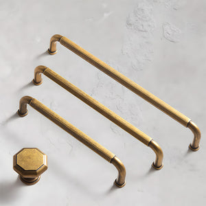 Antique Bronze Solid Brass Cabinet Pulls and Octagonal Knobs