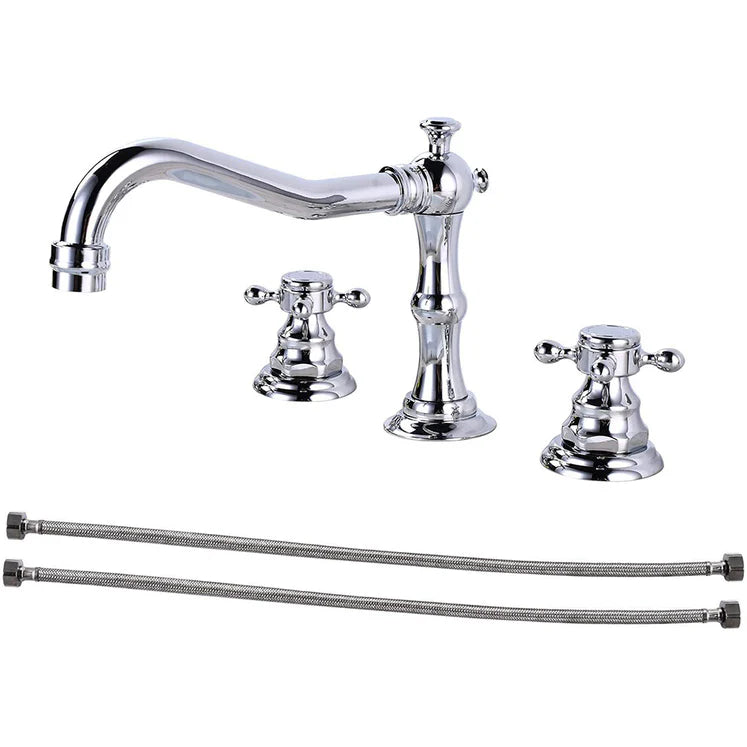 Brassivo Antique Dual Cross Handle 3-Hole Widespread Bathroom Sink Faucet - What is included