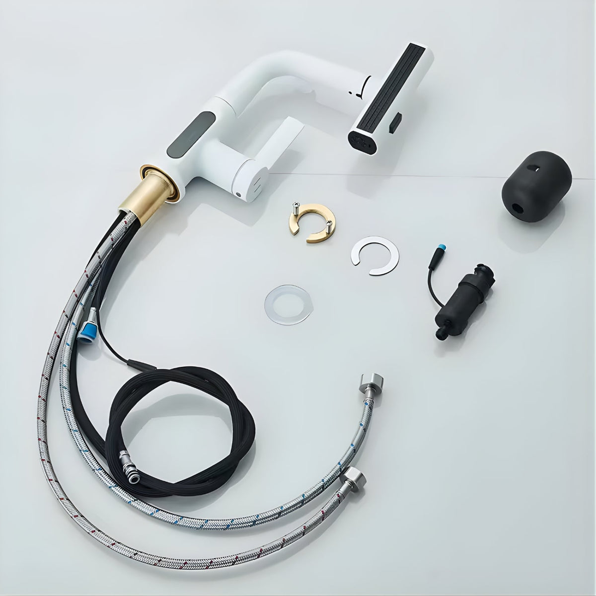 Aqualume Smart Waterfall Bathroom Faucet with LED Display - What is included