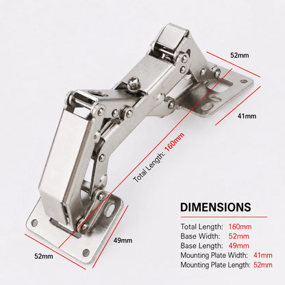 Arden 170° Soft-Close No-Bore Surface-Mount Concealed Cabinet Hinge – Adjustable 135°–175° Opening