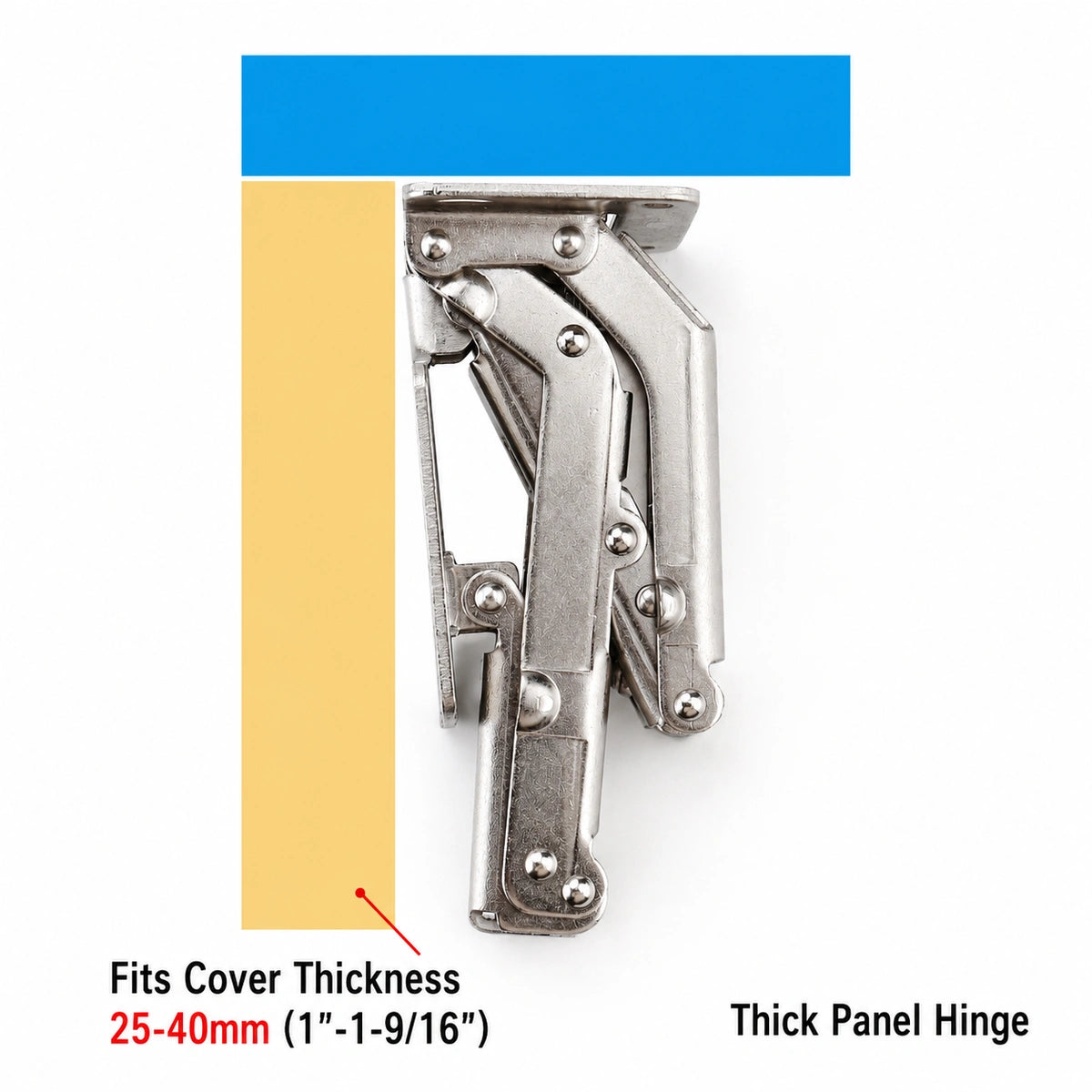 Arden 170° Soft-Close No-Bore Surface-Mount Concealed Cabinet Hinge – Adjustable 135°–175° Opening