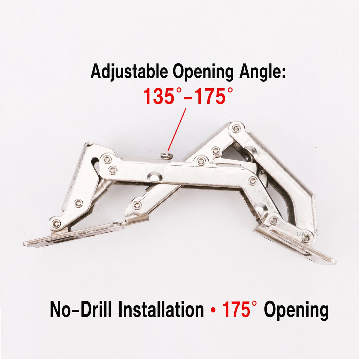 Arden 170° Soft-Close No-Bore Surface-Mount Concealed Cabinet Hinge – Adjustable 135°–175° Opening