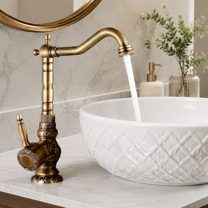 Aria Antique Single-Handle Single-Hole Bathroom Sink Faucet