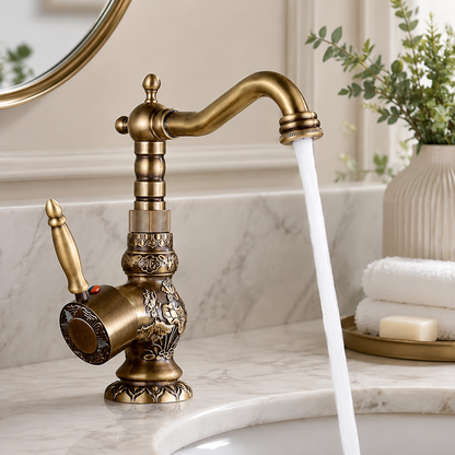 Aria Antique Single-Handle Single-Hole Bathroom Sink Faucet