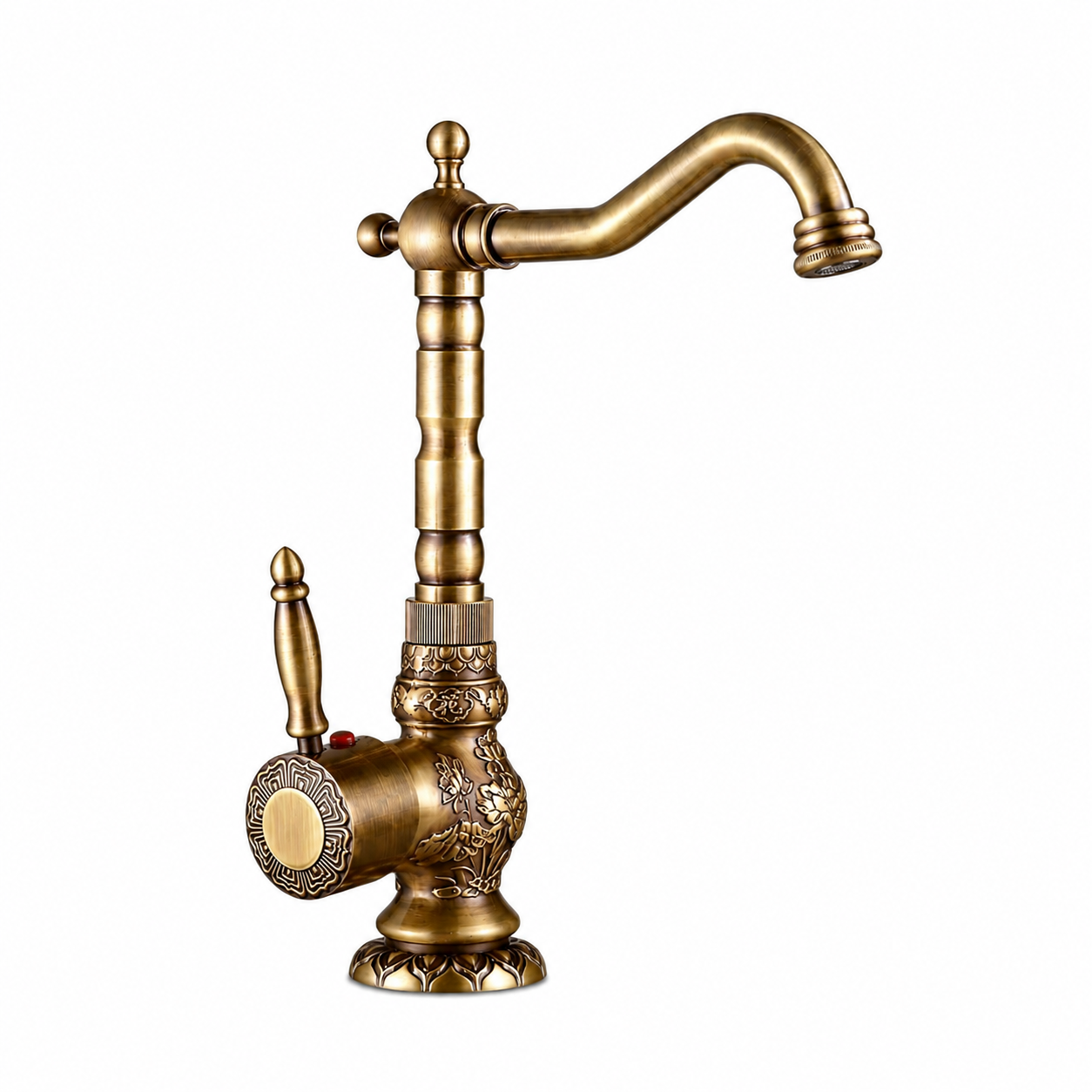 Aria Antique Single-Handle Single-Hole Bathroom Sink Faucet