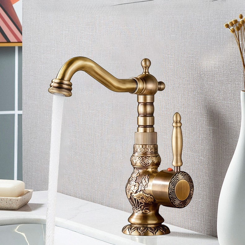 Aria Antique Single-Handle Single-Hole Bathroom Sink Faucet