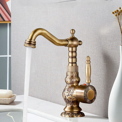 Aria Antique Single-Handle Single-Hole Bathroom Sink Faucet