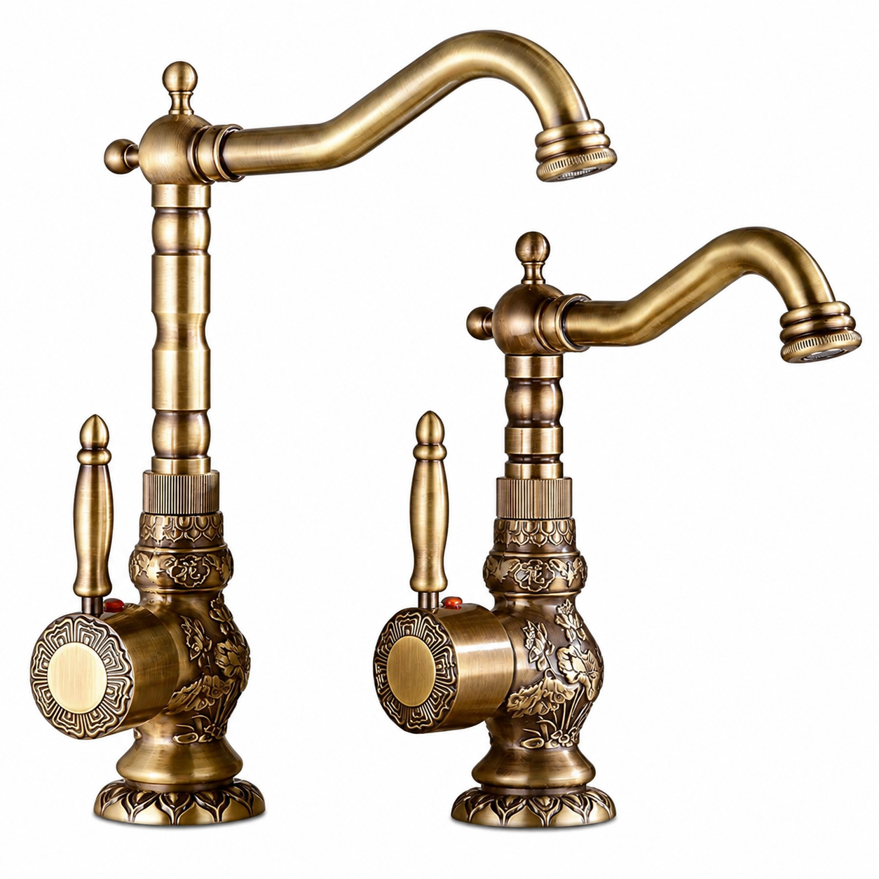 Aria Antique Single-Handle Single-Hole Bathroom Sink Faucet