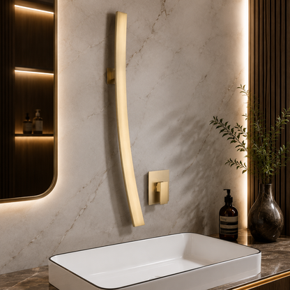 Aria Contemporary Wall-Mounted Waterfall Bathroom Faucet