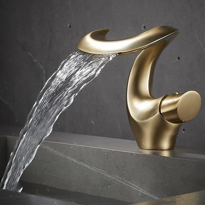 Aria Modern Single Handle Waterfall Bathroom Sink Faucet