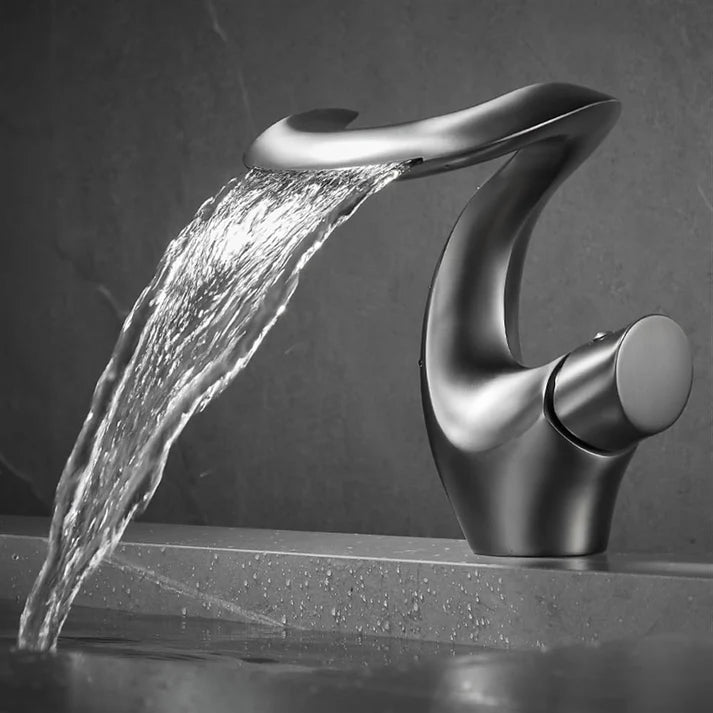 Aria Modern Single Handle Waterfall Bathroom Sink Faucet