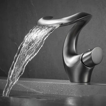 Aria Modern Single Handle Waterfall Bathroom Sink Faucet