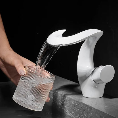 Aria Modern Single Handle Waterfall Bathroom Sink Faucet