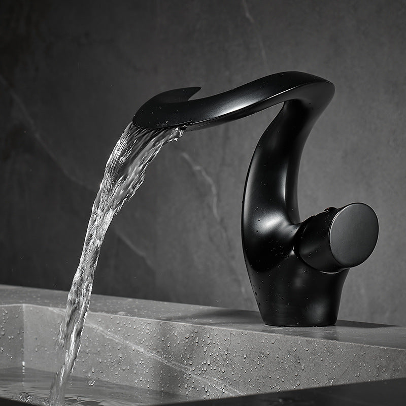 Aria Modern Single Handle Waterfall Bathroom Sink Faucet