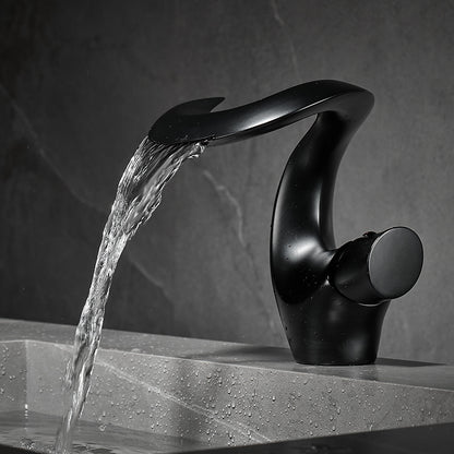 Aria Modern Single Handle Waterfall Bathroom Sink Faucet