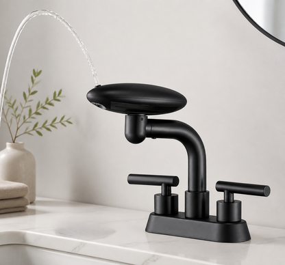 Aria Modern Two-Handle 4-Inch Centerset Waterfall Bathroom Faucet