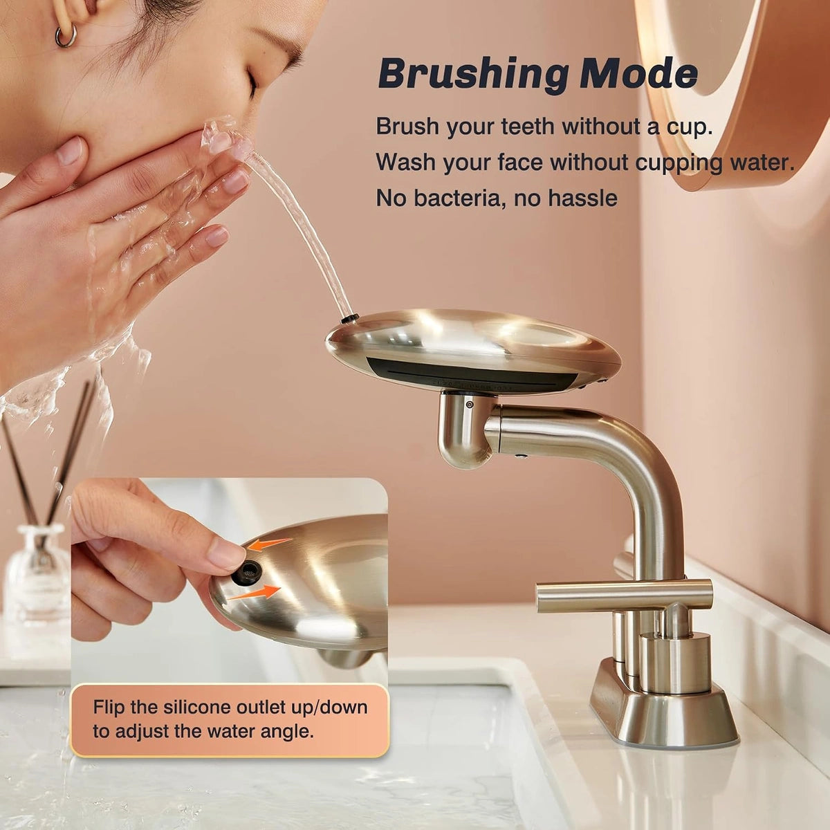 Aria Modern Two-Handle 4-Inch Centerset Waterfall Bathroom Faucet