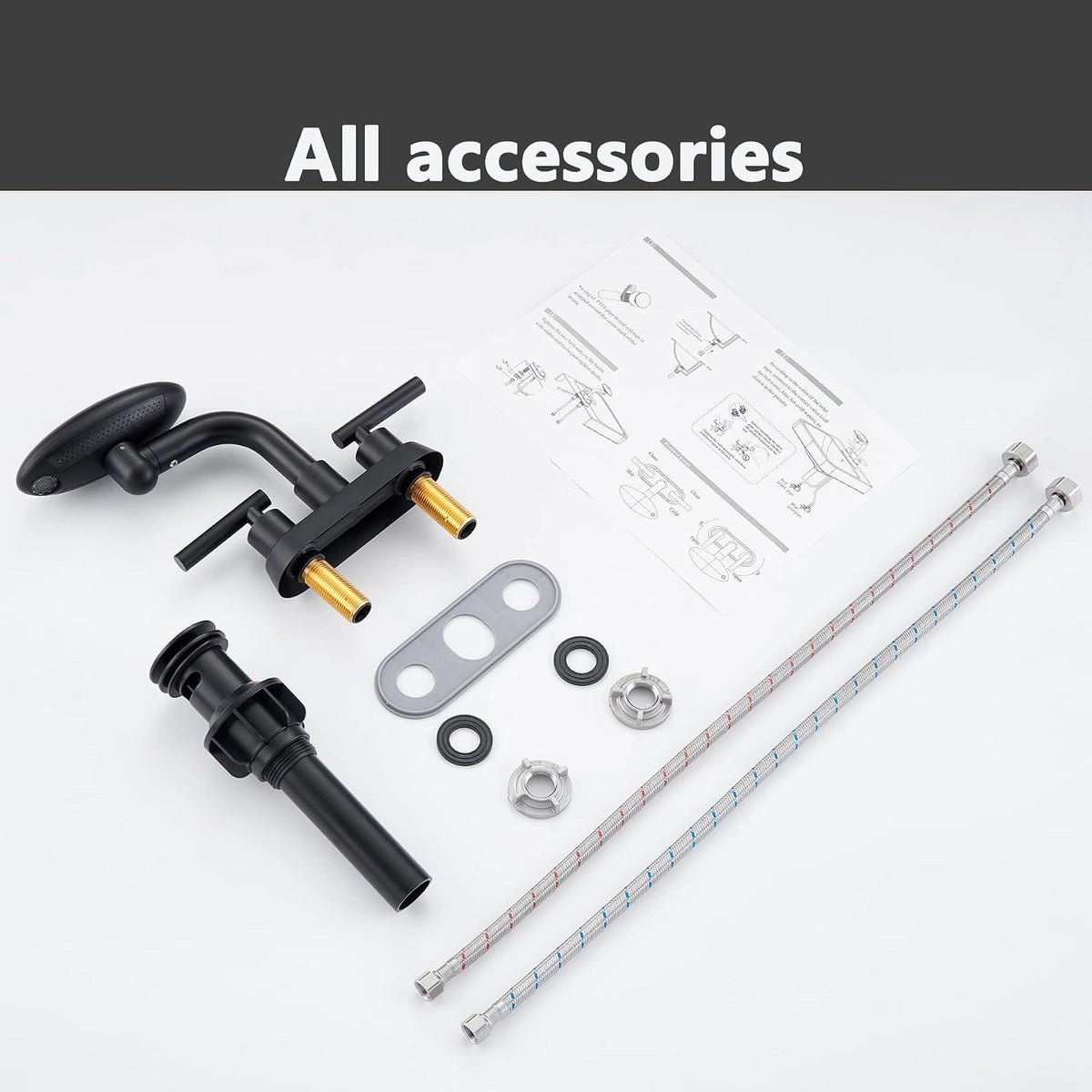 Aria Modern Two-Handle 4-Inch Centerset Waterfall Bathroom Faucet - What is included