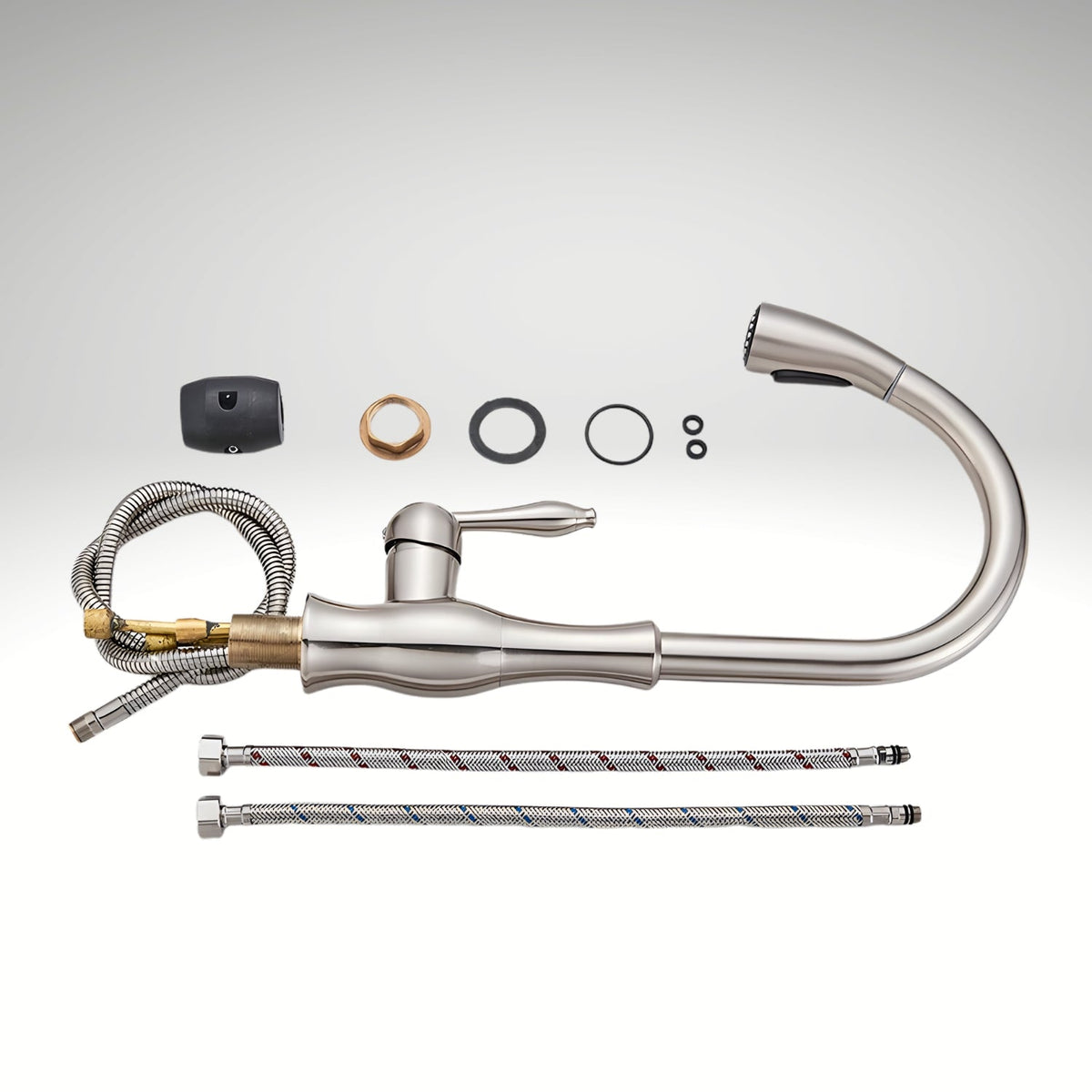 Aurea Luxury Polished Gold Kitchen Faucet - What is included