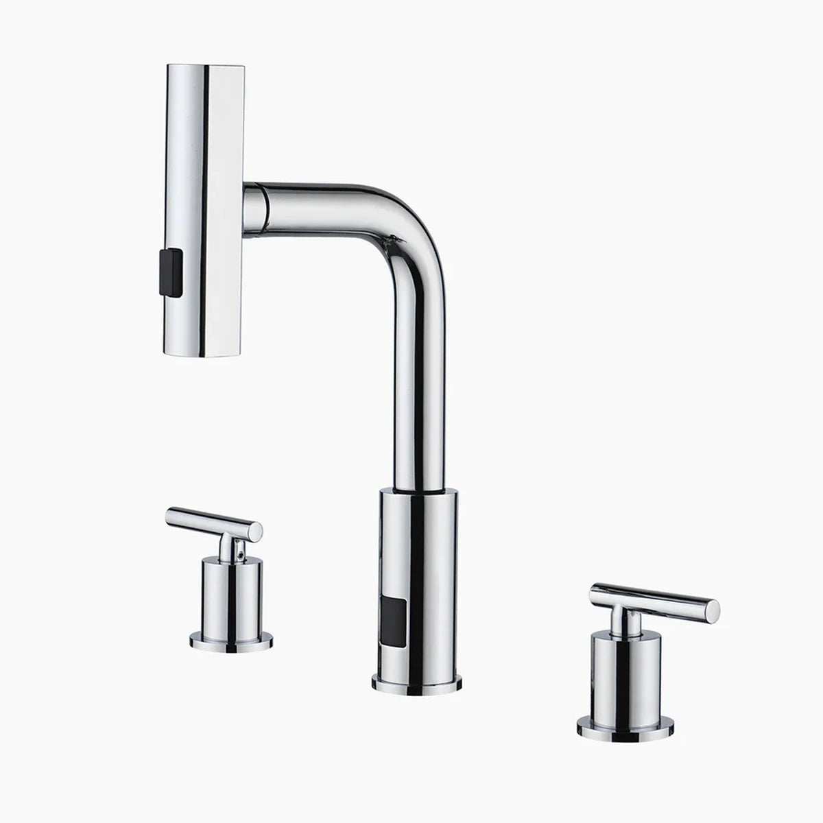 Aurelia Modern Two-Handle Widespread Waterfall Bathroom Faucet With Pull-Out Sprayer