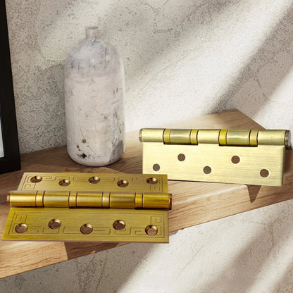 Aurevia 5-Inch Carved Antique Brass Stainless Steel Interior Door Hinges, Gold Finish