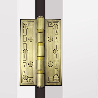 Aurevia 5-Inch Carved Antique Brass Stainless Steel Interior Door Hinges, Gold Finish