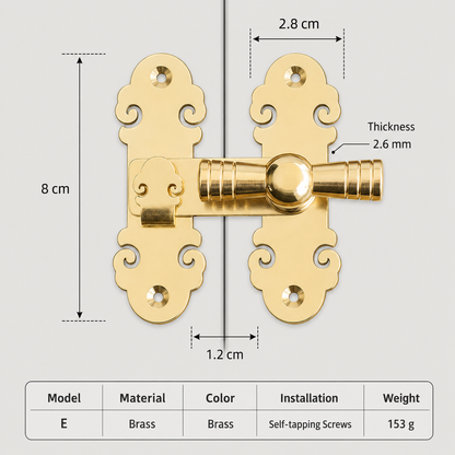 Aveline Hasp Solid Brass Cabinet Latch