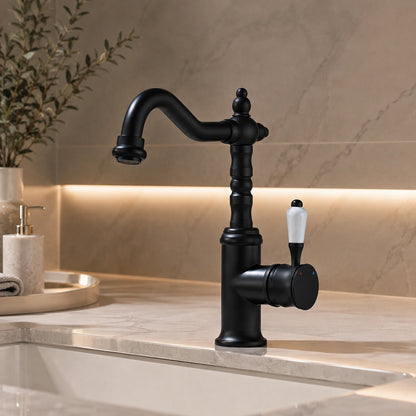 Belluno Antique Single-Handle Single-Hole Bathroom Sink Faucet