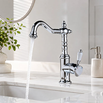 Belluno Antique Single-Handle Single-Hole Bathroom Sink Faucet